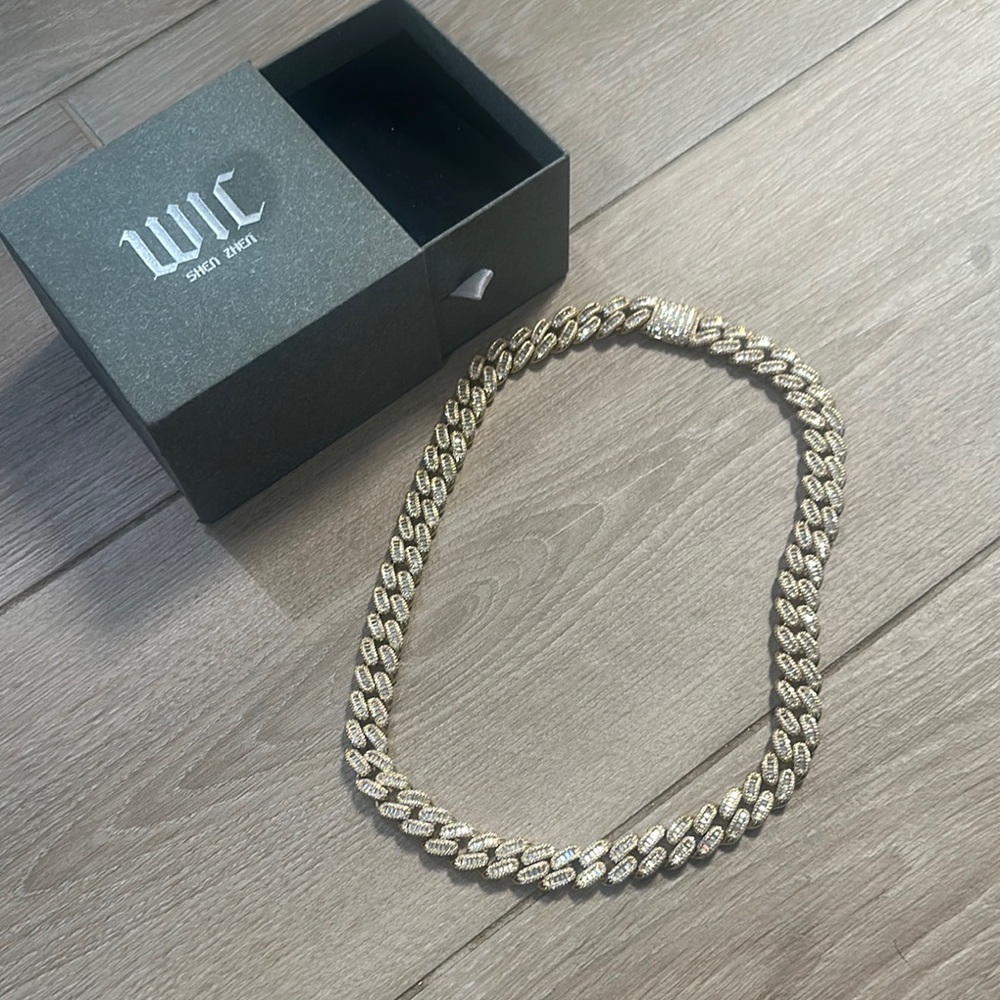 Moissanite Gold Cuban Link Chain Jewelry